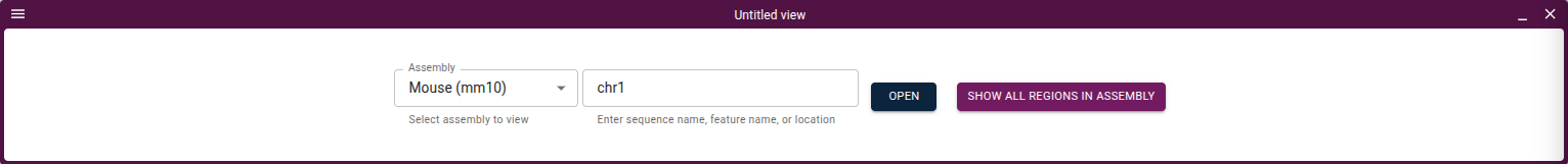 form to open a new linear genome view