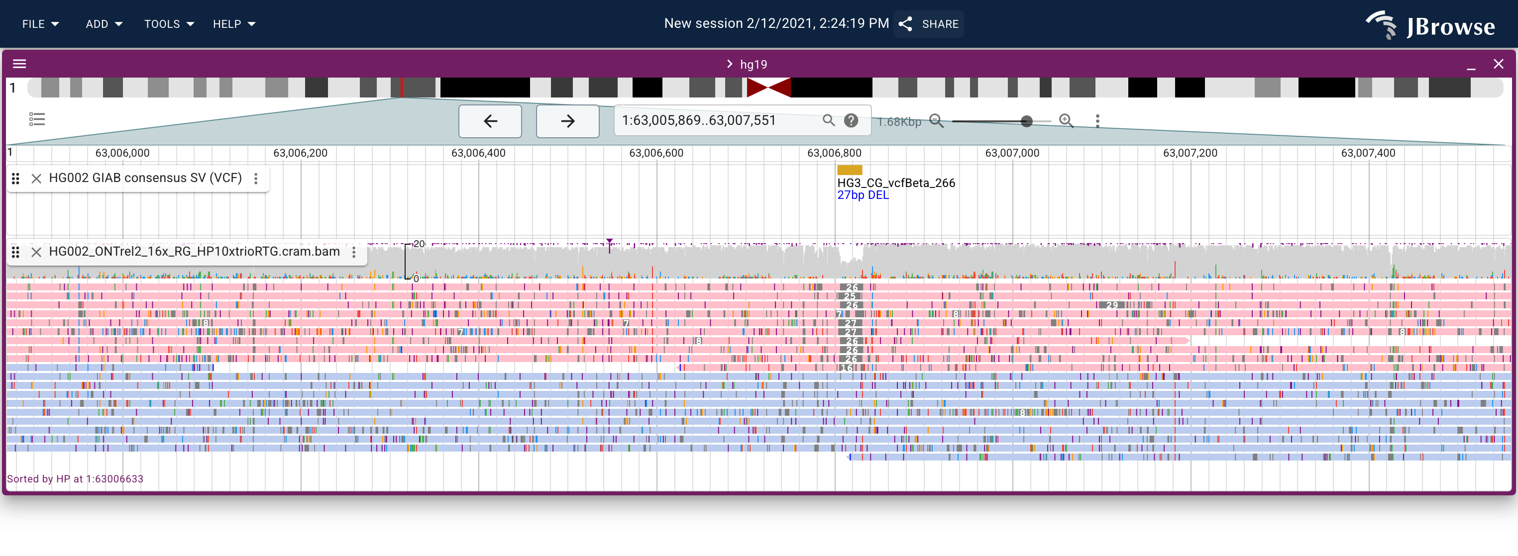 Heterozygous small deletion
